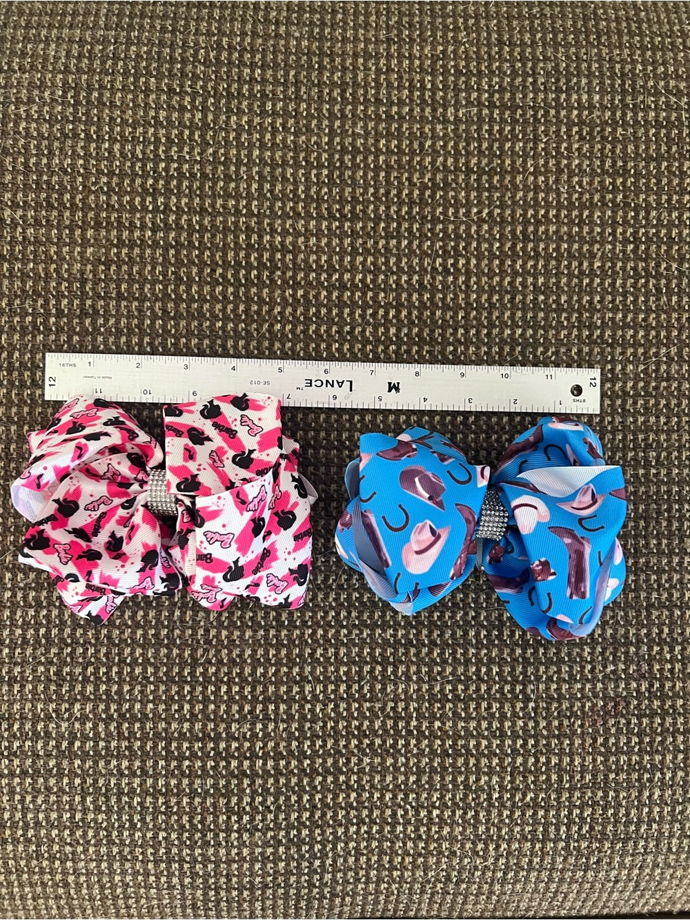 Barbie and Cowgirl Rhinestone alligator clip bows